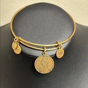 Disney Alex And Ani Bracelet Charm Cinderella Face Gold Tone Adjustable​